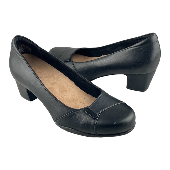 Clarks | Shoes | Clarks Artisan Rosalyn Belle Womens Black Leather Dress  Pump Wide | Poshmark